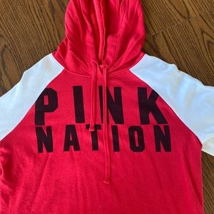pink cropped hoodie